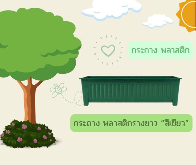 กระถางพลาสติก รางยาว